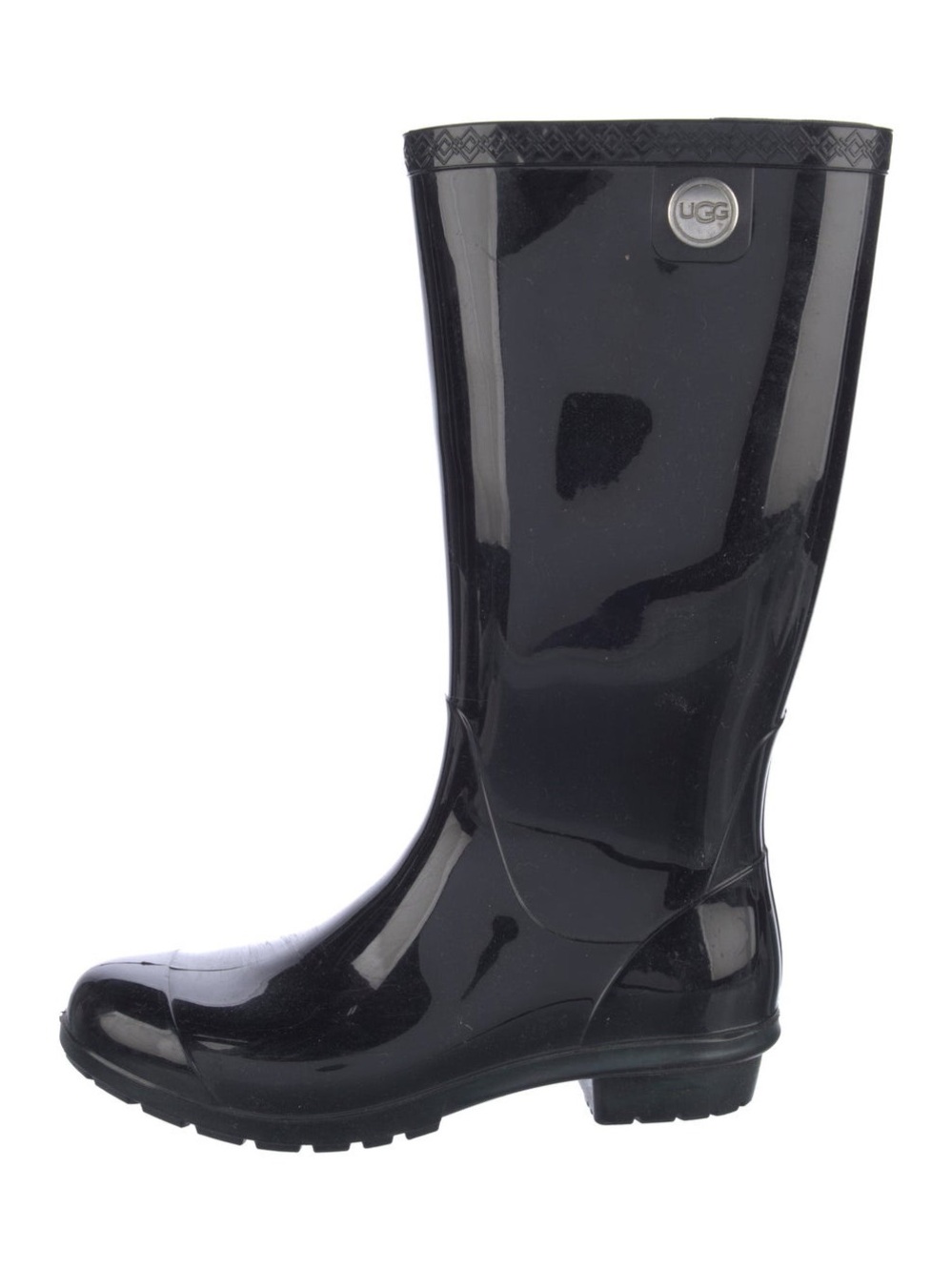 UGG Women's Glossy Black Tall Rain Boot